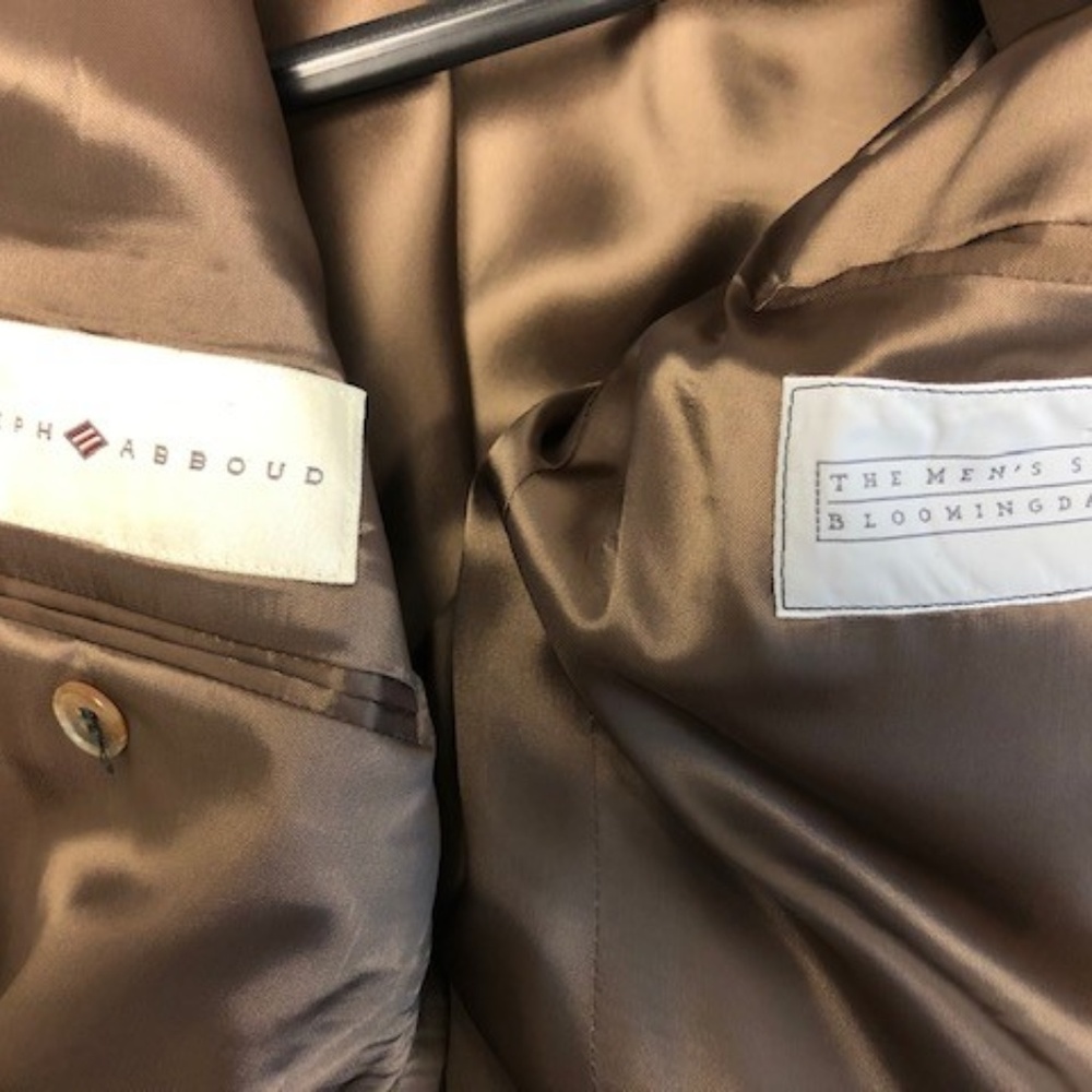 Joseph Abboud  44L Blazer Brown herringbone - Picture 3 of 5